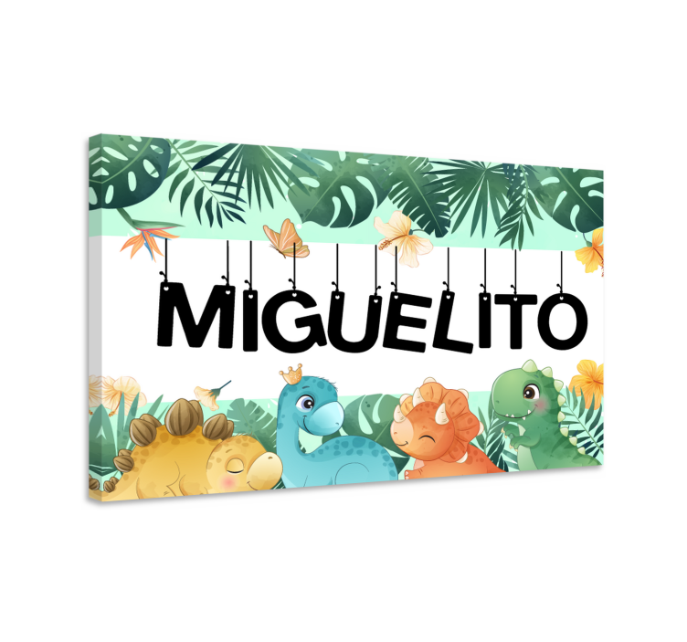 Dipinto con cavallo scena di dinosauri carina - TenStickers