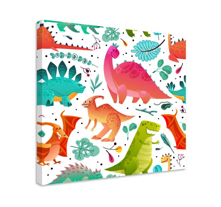 Dipinto con dinosauri avventura colorata di dinosauri - TenStickers
