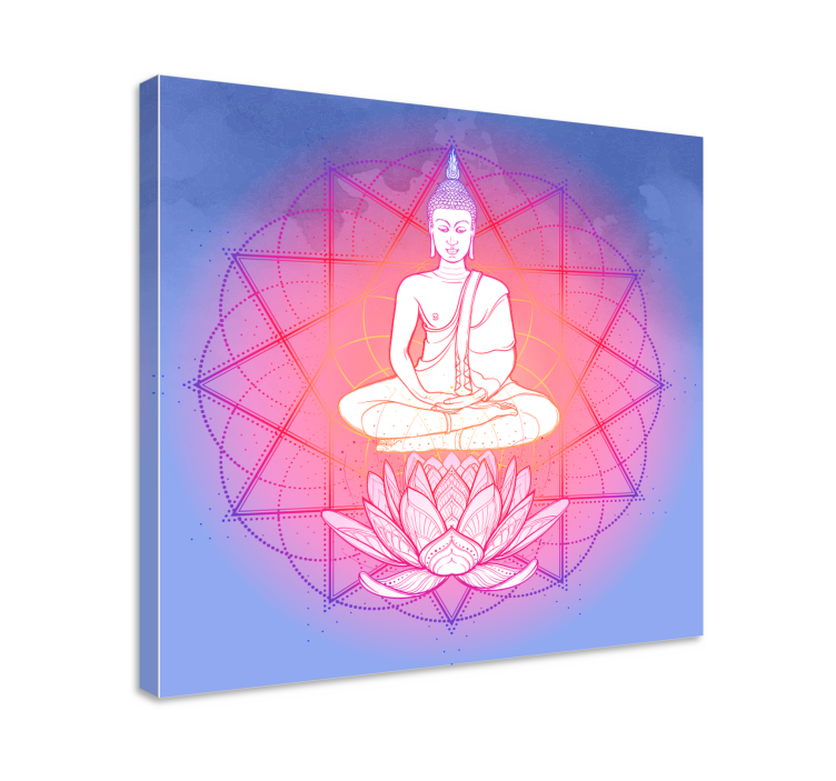 Quadro mandala Mandala buddha meditando - TenStickers