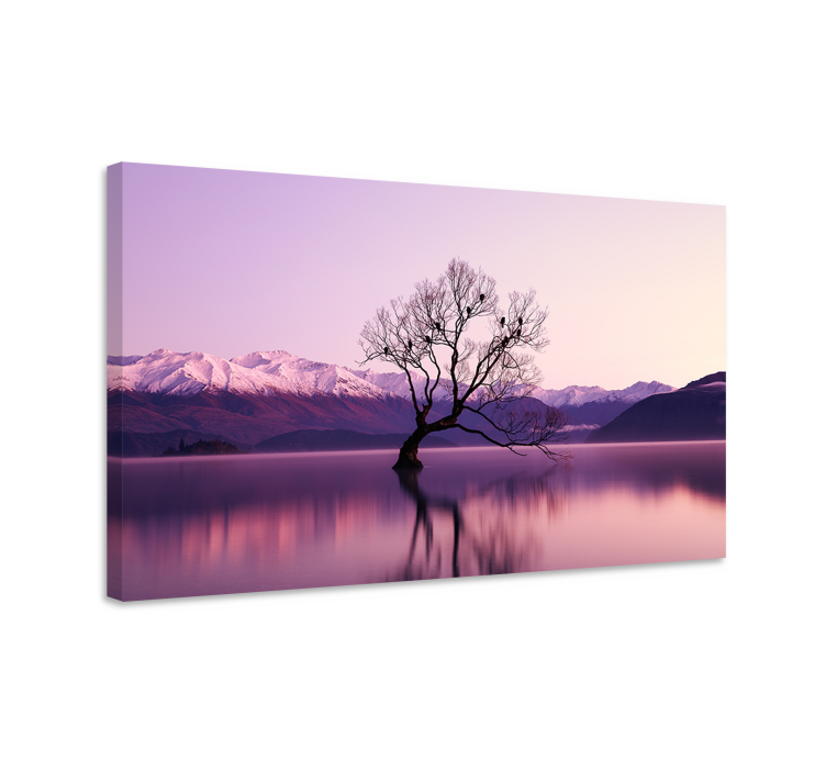 Quadro con alberi Albero di autunno con i corvi - TenStickers