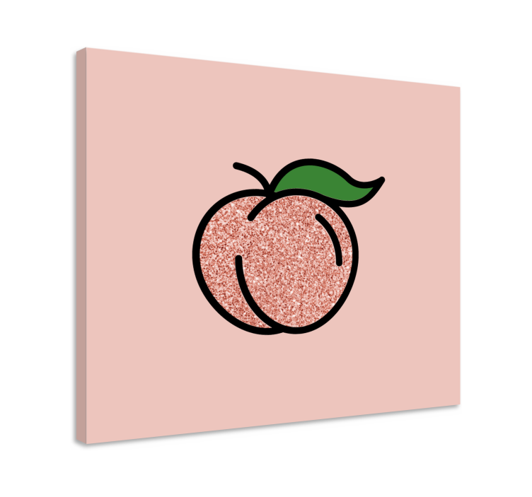 Dipinto con frutta e natura morta illustrazione pesca lucida - TenStickers