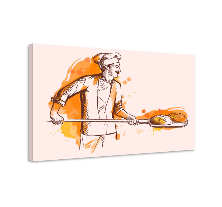 Dipinto con frutta e natura morta fornaio con pane - TenStickers