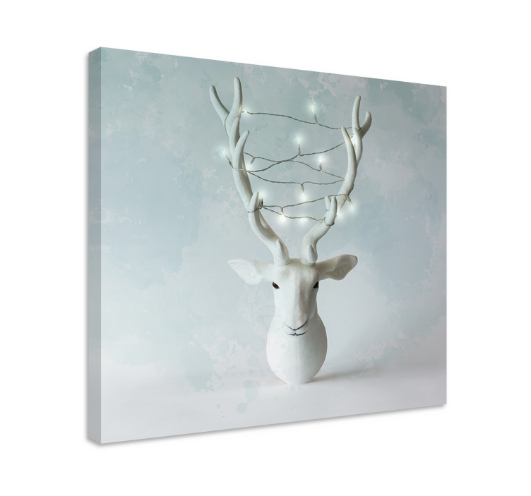 Dipinto cervo esposizione di copricapo con corna - TenStickers