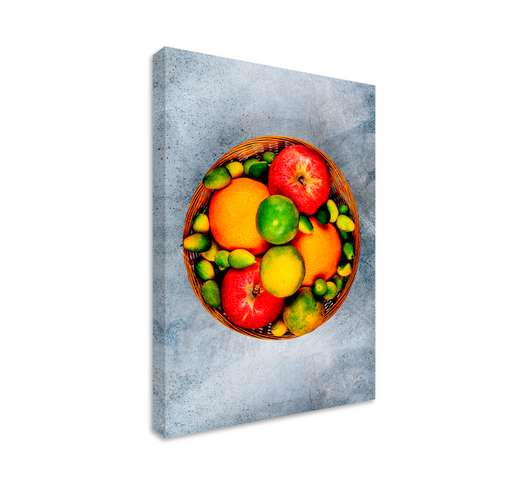 Dipinto con frutta e natura morta cesto di frutta vibrante - TenStickers