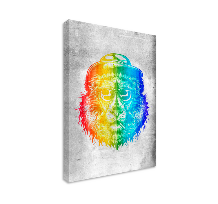 Cornice quadro con animali e insetti ritratto di leone - TenStickers
