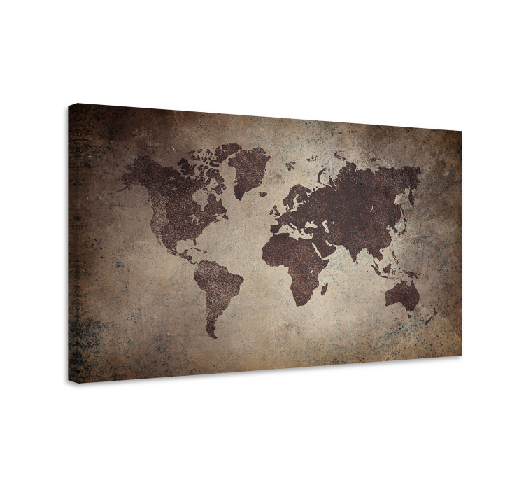 Dipinto mappamondo carta geografica retro - TenStickers