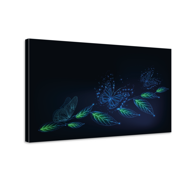 Quadro farfalle Fiori al neon e - TenStickers
