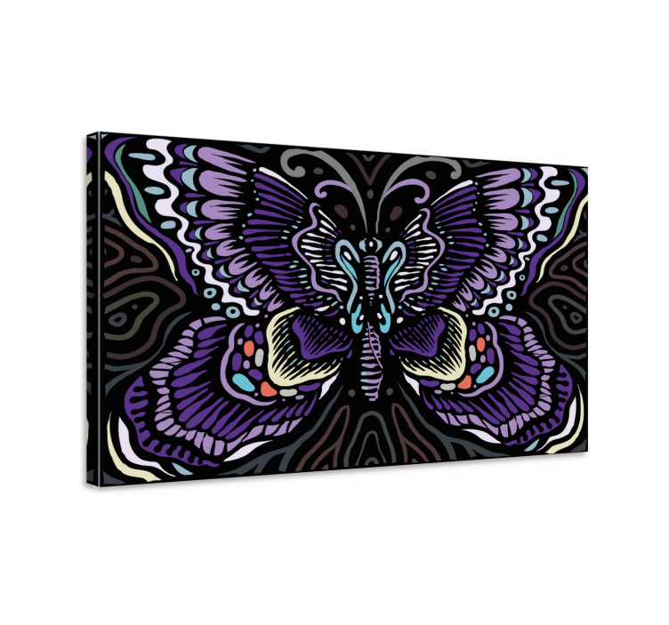 Dipinto con farfalle design di farfalle intricate - TenStickers