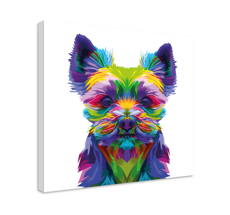 Dipinto cane illustrazione canina vibrante - TenStickers