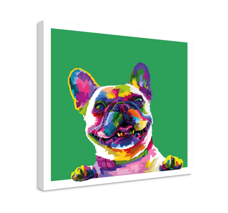 Quadro con bulldog francese stile pop art - TenStickers