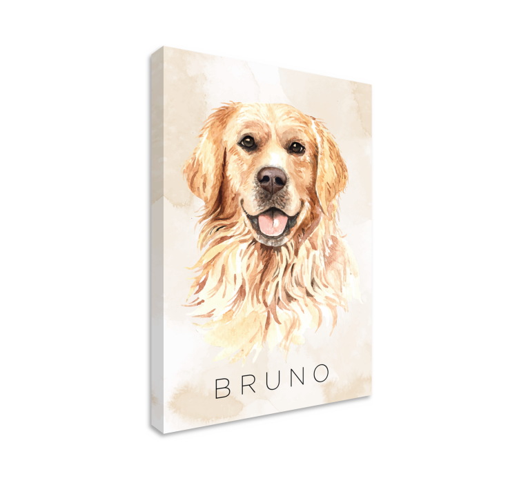 Dipinto cane ritratto di golden retriever - TenStickers