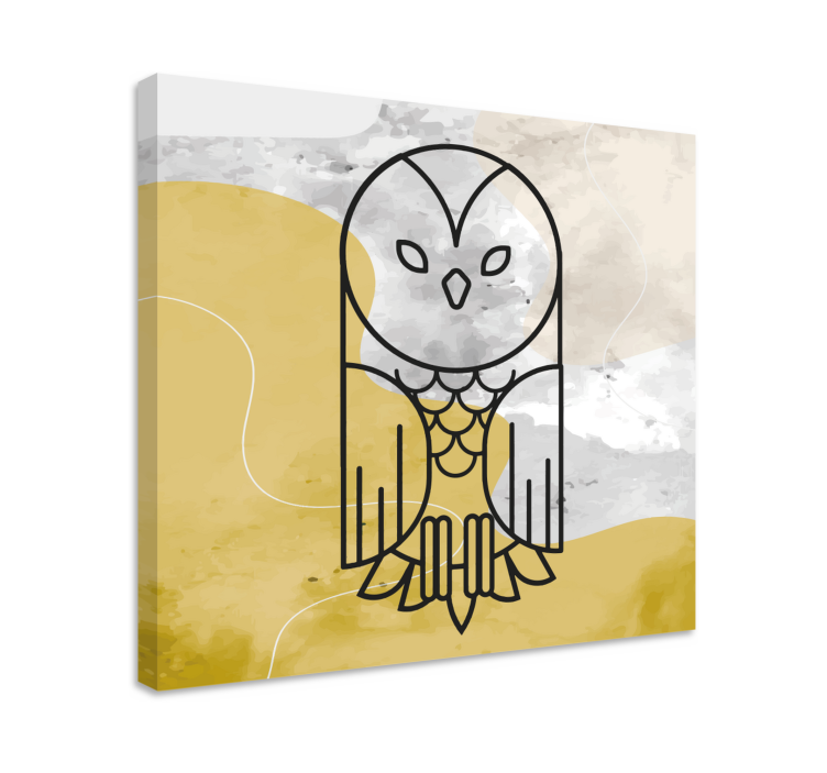 Cornice quadro con animali e insetti gufo minimalista - TenStickers