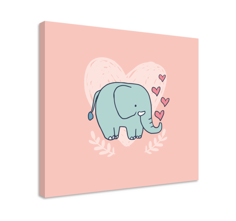 Dipinto con elefanti amore di elefante carino - TenStickers