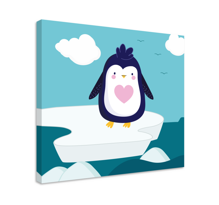 Dipinto 3d personaggio pinguino carino - TenStickers