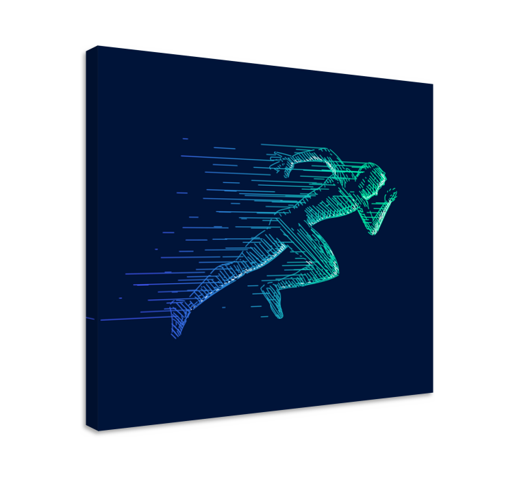 Quadro con uomo che corre effetto neon - TenStickers