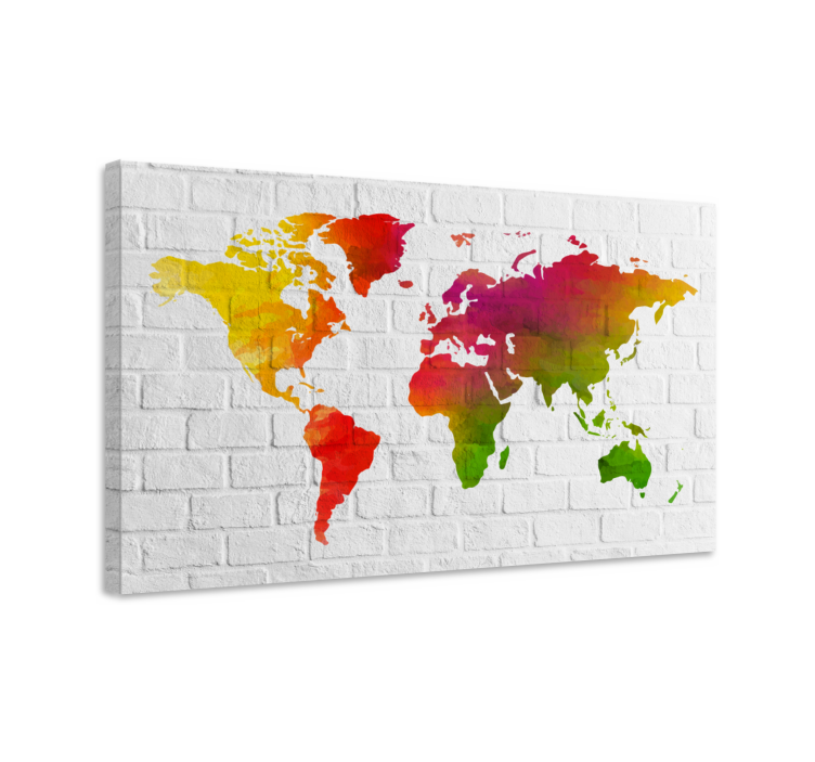 Dipinto mappamondo mappa mondiale colorata - TenStickers