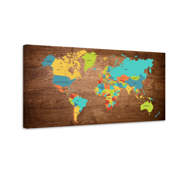 Quadro del mappamondo con struttura in legno - TenStickers