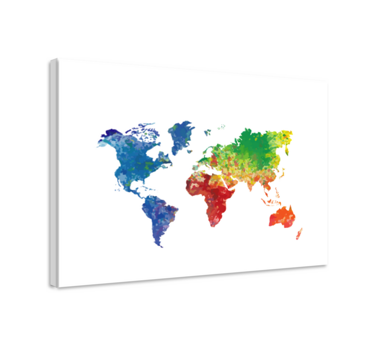 Dipinto mappamondo mappa del mondo colorata - TenStickers