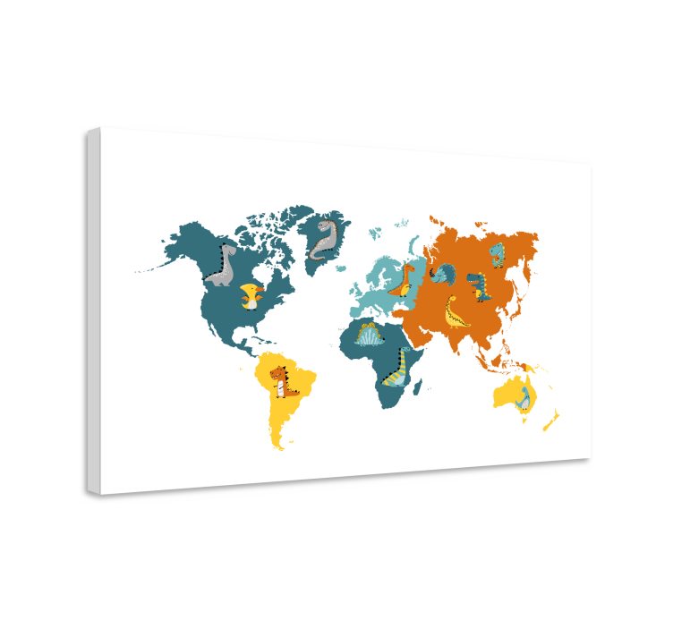 Dipinto mappamondo mappa interattiva degli animali - TenStickers