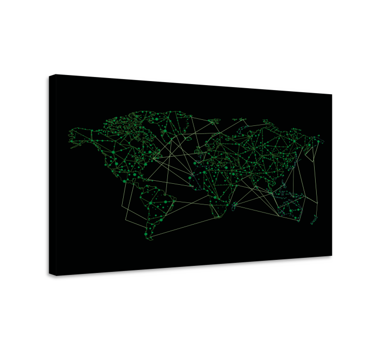 Dipinto mappamondo mappa di connettività rete - TenStickers