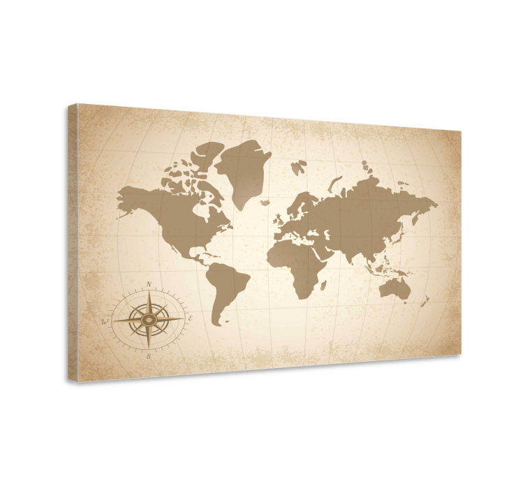 Dipinto mappamondo design beige vintage - TenStickers