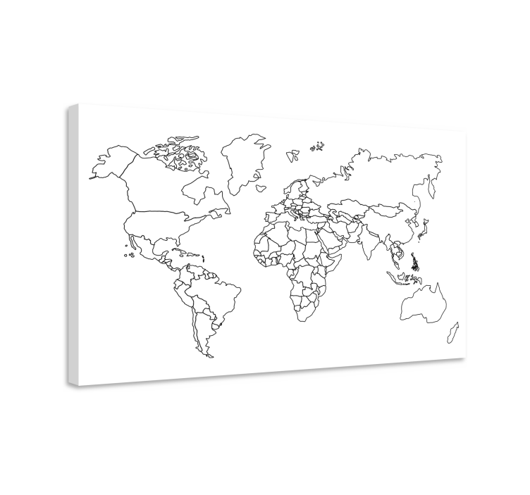Dipinto mappamondo mappa del mondo contornata - TenStickers