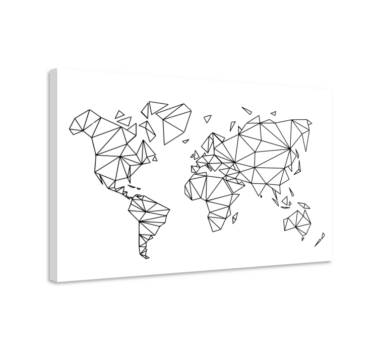 Dipinto mappamondo contorno universale geometrico - TenStickers