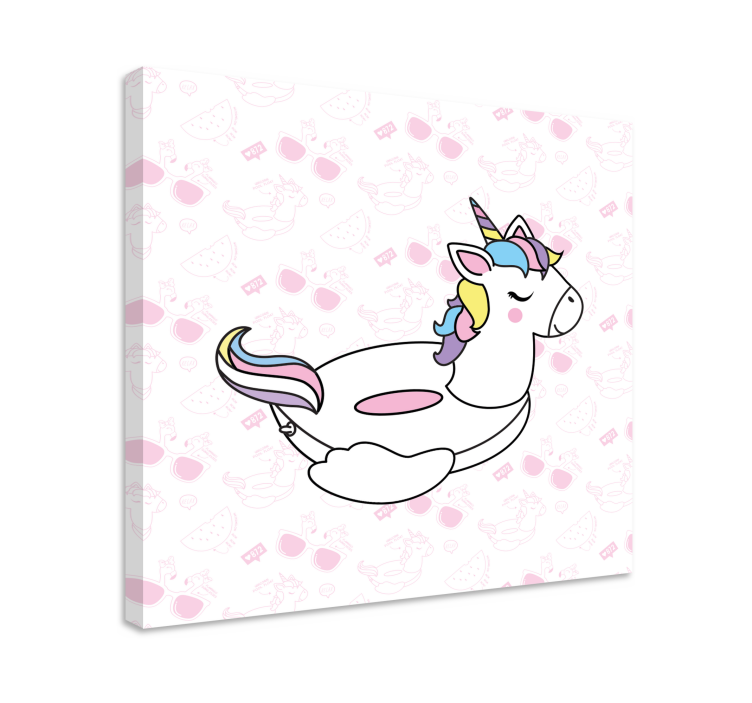 Dipinto unicorno con occhiali da sole rosa - TenStickers