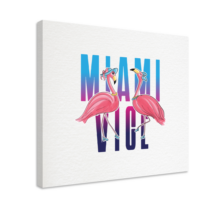 Cornice quadro con animali e insetti moda dei fenicotteri - TenStickers