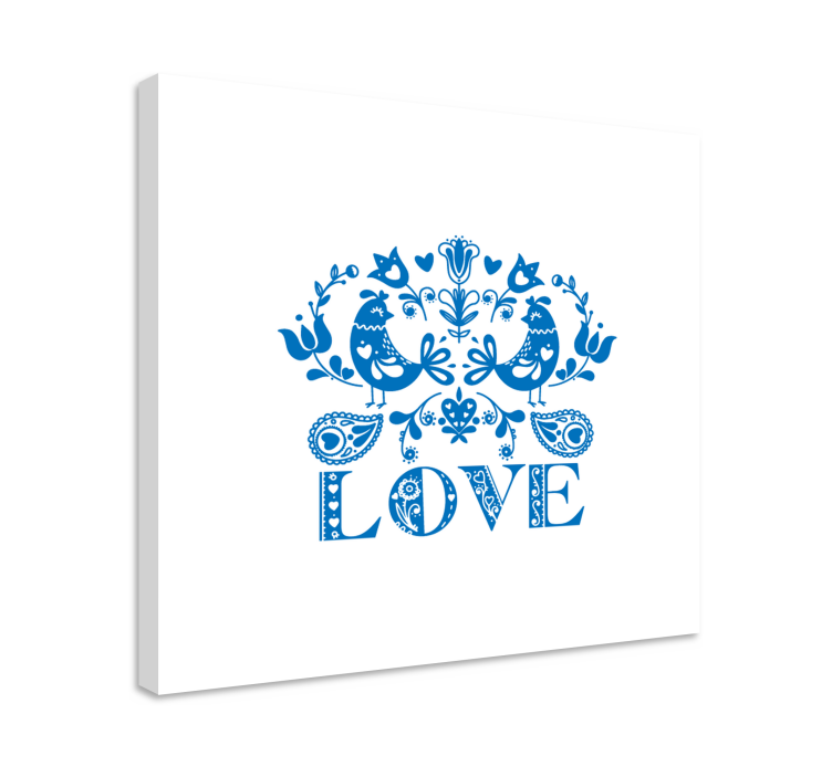 Dipinto alberi uccelli e design floreale - TenStickers