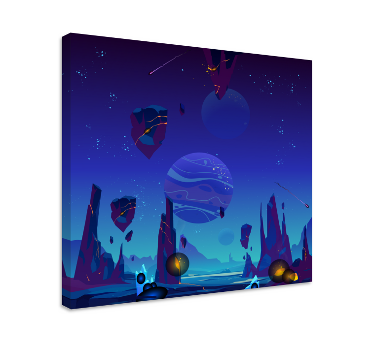 Cornice quadro per bambini scena di avventura cosmica - TenStickers