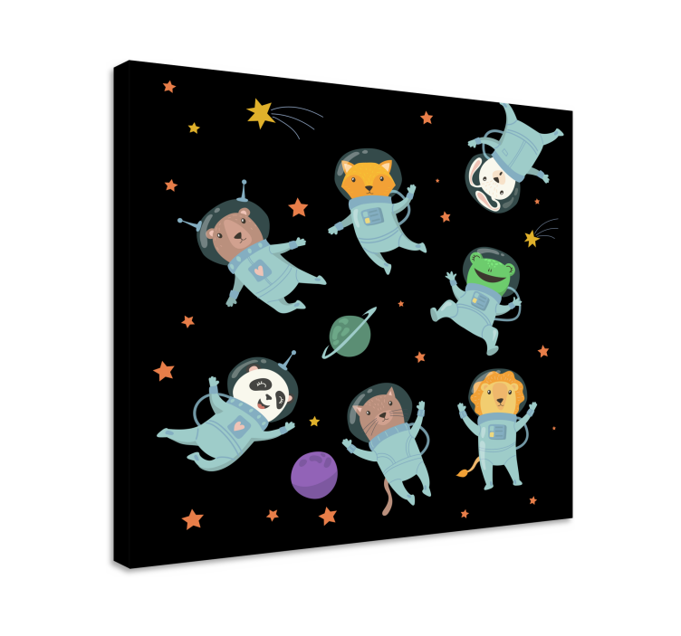 Cornice quadro con animali e insetti avventura cosmica - TenStickers