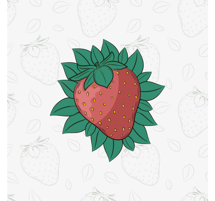 Dipinto con frutta e natura morta fragola con foglie - TenStickers
