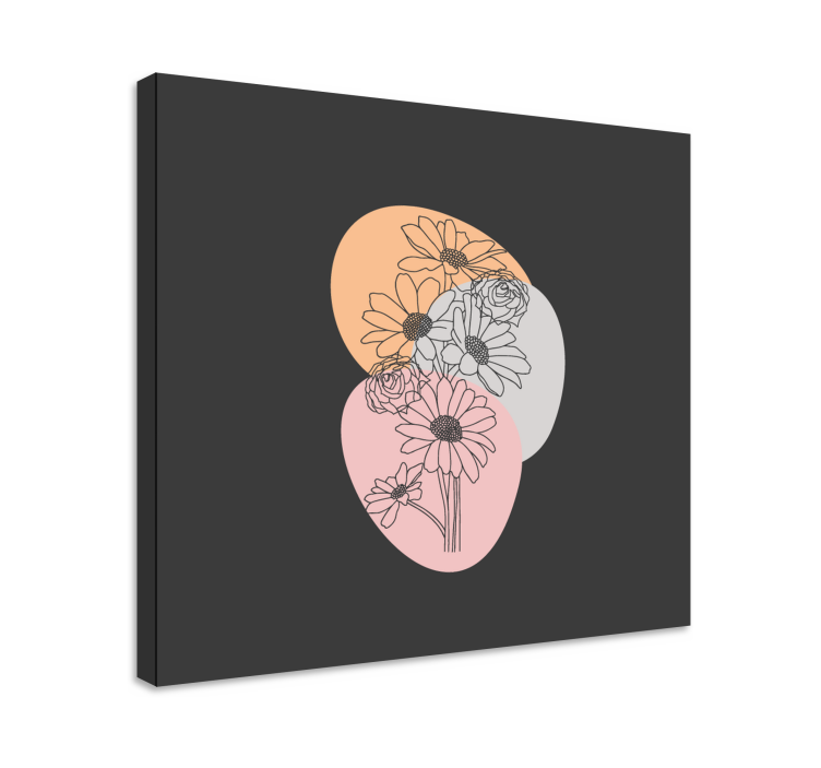 Dipinto con fiori e piante forme astratte floreali - TenStickers