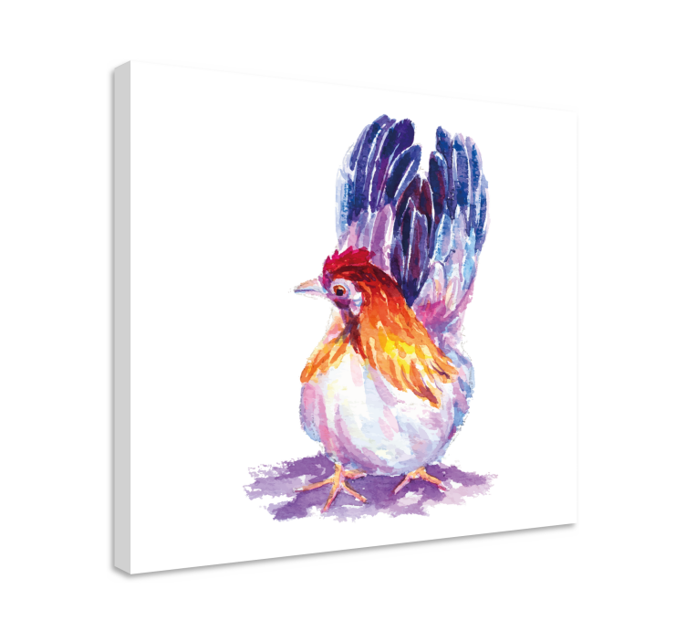 Dipinto con uccelli figura di gallo colorato - TenStickers