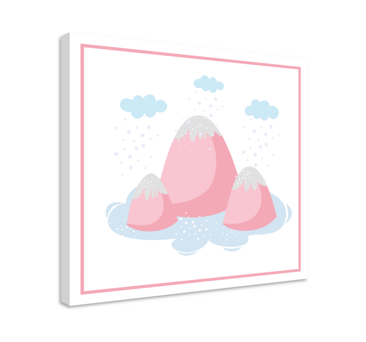 Dipinto elegante scena di montagna rosa - TenStickers