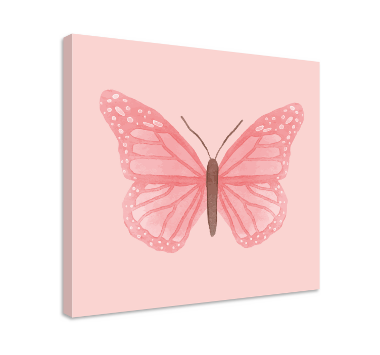 Dipinto con farfalle farfalla rosa delicata - TenStickers