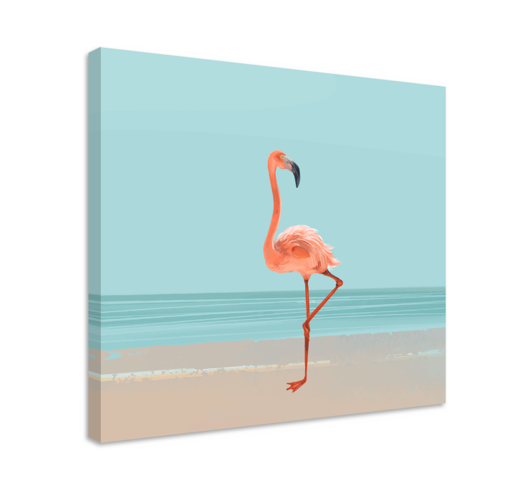 Dipinto cane posizione elegante del flamingo - TenStickers