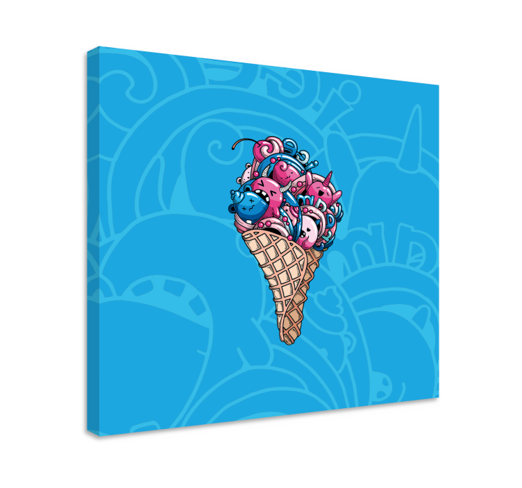 Dipinto musicale gelato carino - TenStickers