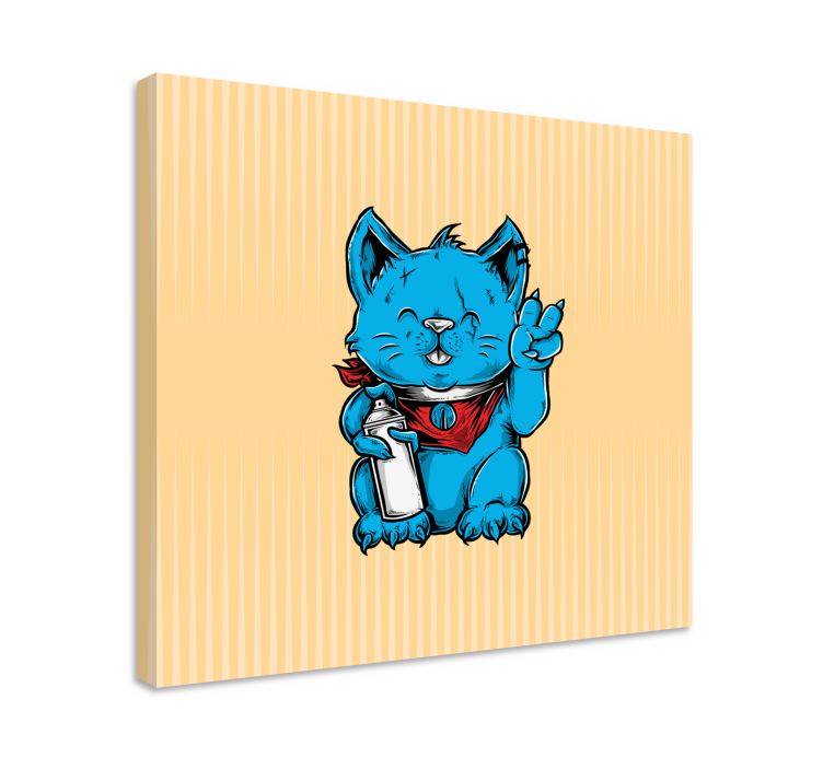 Dipinto gatto blu giocoso - TenStickers