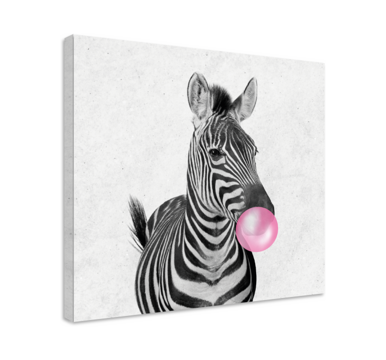 Cornice quadro con animali e insetti zebra con chewing gum - TenStickers