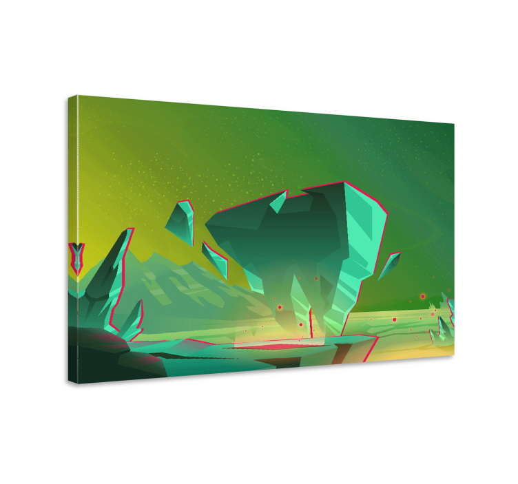 Dipinto moderno elementi di paesaggio geometrici - TenStickers