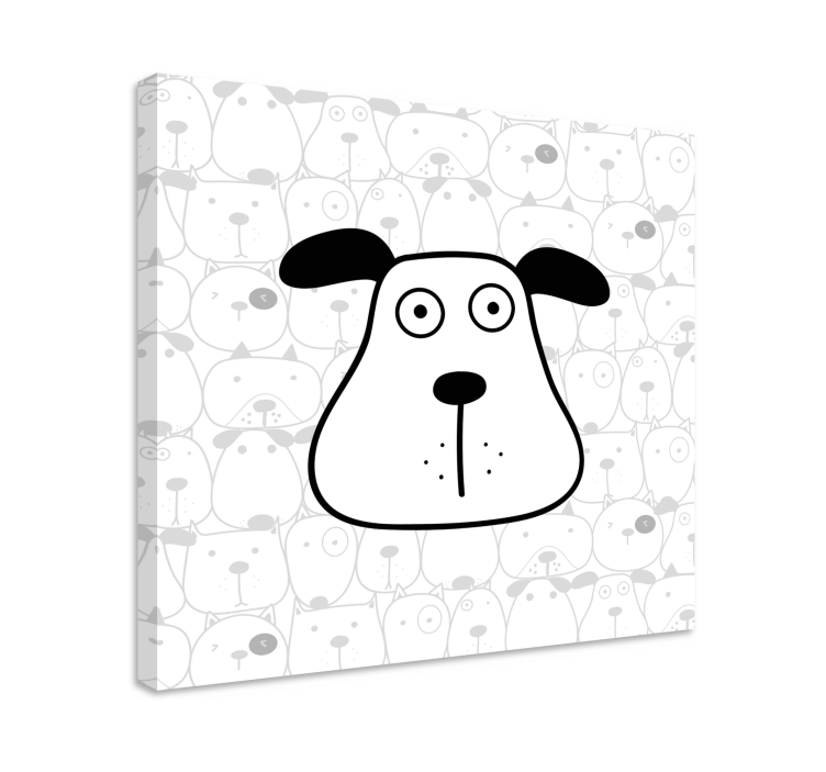 Dipinto cane testa di cane in stile cartoon - TenStickers
