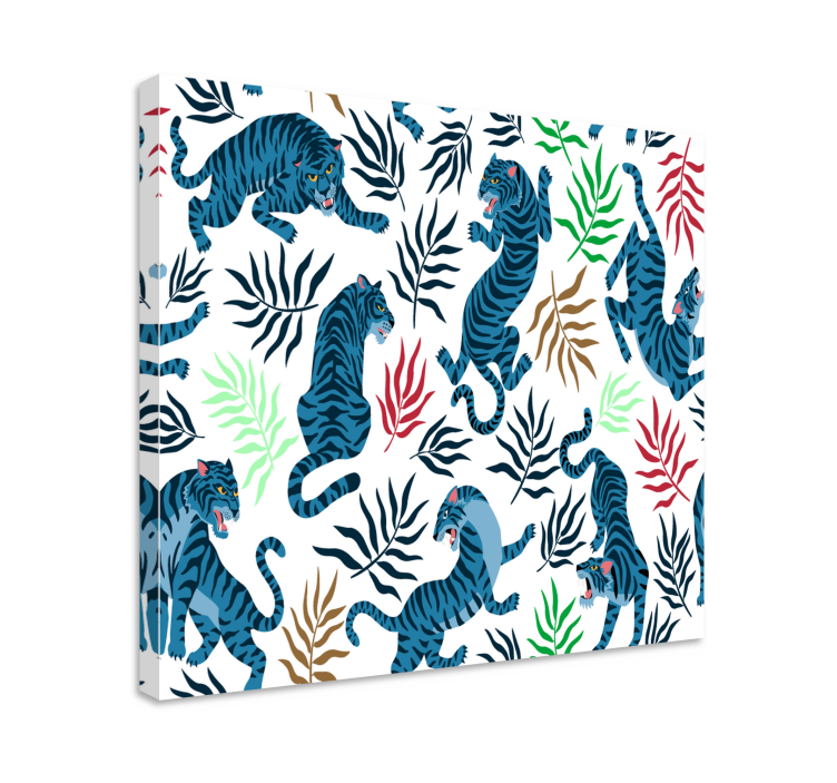 Cornice quadro con animali e insetti motivo tigre tropicale - TenStickers