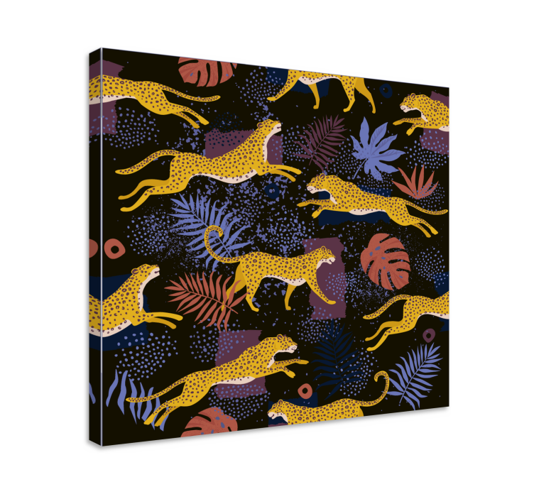 Dipinto cane cani gialli saltanti - TenStickers