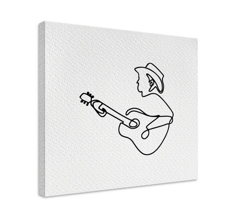 Dipinto musicale cowboy che suona la chitarra - TenStickers