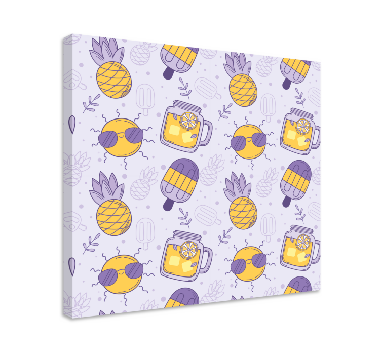 Dipinto con frutta e natura morta dolci ananas soleggiati - TenStickers