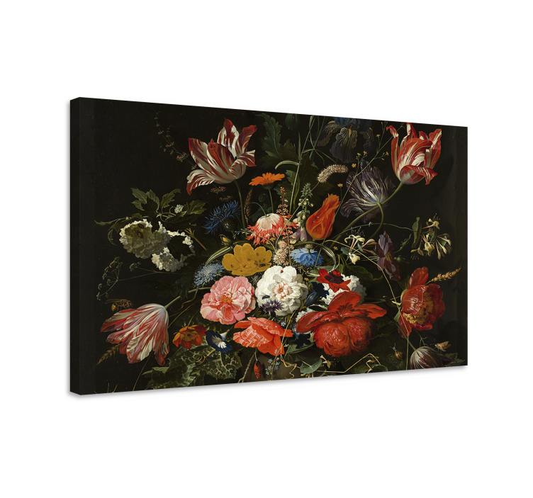Dipinto con fiori e piante composizione di fiori vibranti - TenStickers