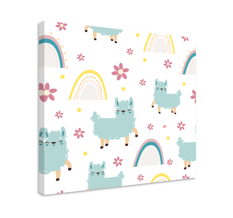 Cornice quadro con animali e insetti llama e fiori - TenStickers