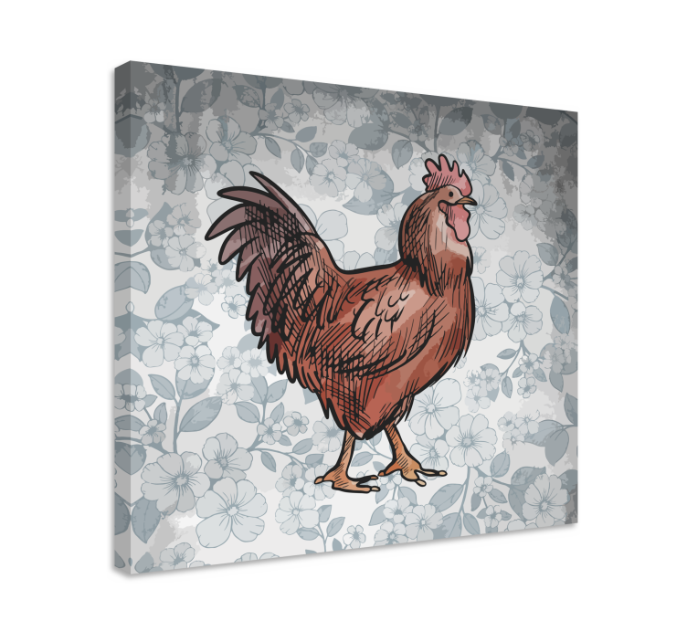 Cornice quadro con animali e insetti gallina incantevole - TenStickers
